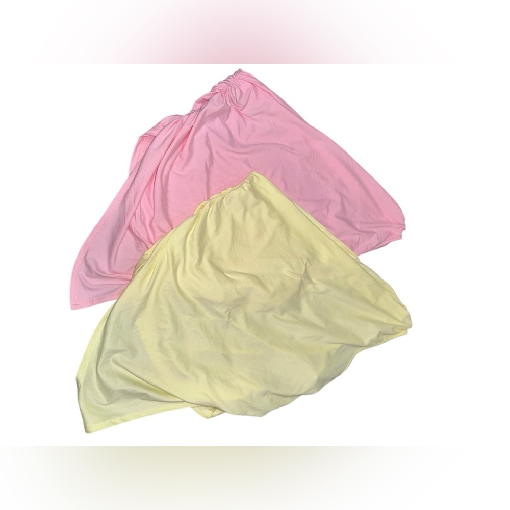 Set of 2‎ Pink and Yellow One Shoulder Tops